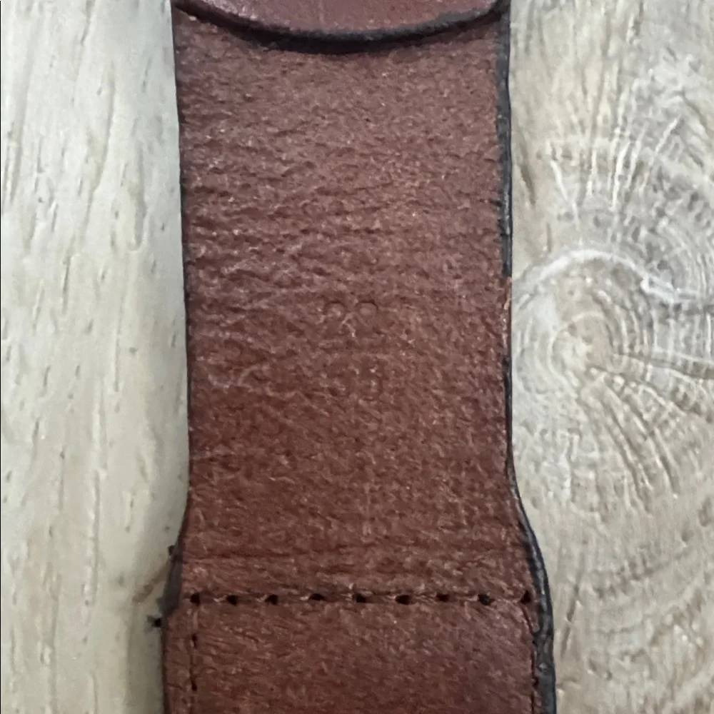 Polo Ralph Lauren Brown Leather and Navy blue Woven Belt.